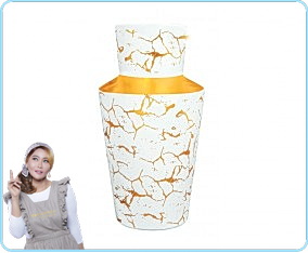 PVM10 Putih Vas Bunga Emily Dengan Motif Marmer